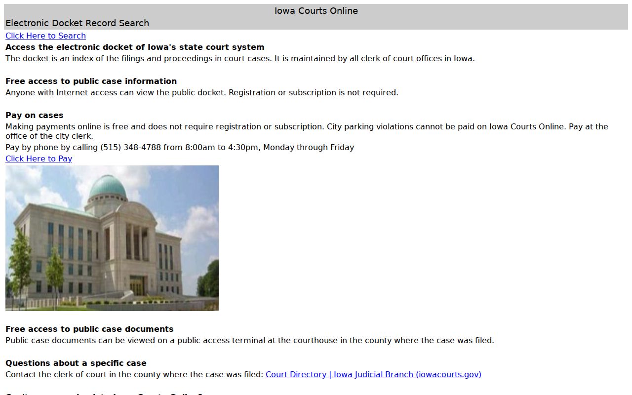 Mahaska County outstanding warrant research through the Iowa Courts Online docket