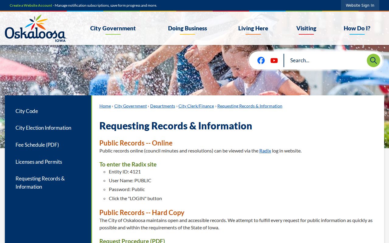 Oskaloosa warrant records public request procedure
